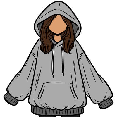 girl in oversized hoodie