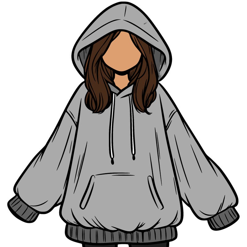girl in oversized hoodie