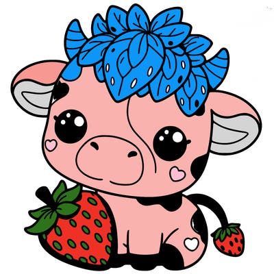 cute strawberry cow