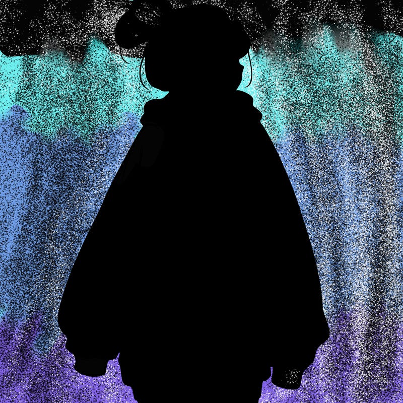 realistic girl with a oversized sweatshirt on and a bun