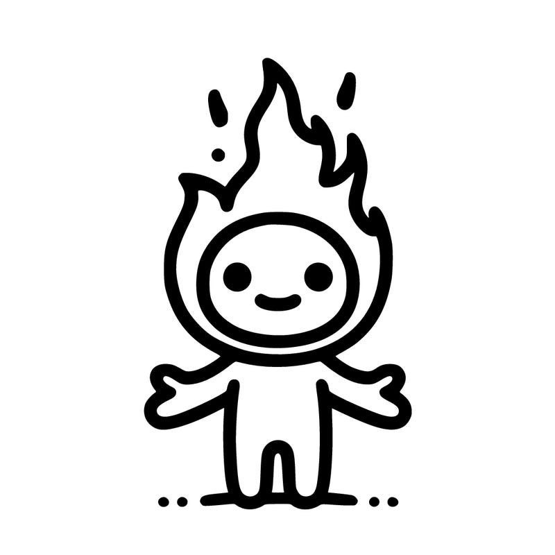person made of fire