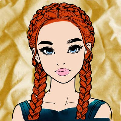 realistic girl with braids