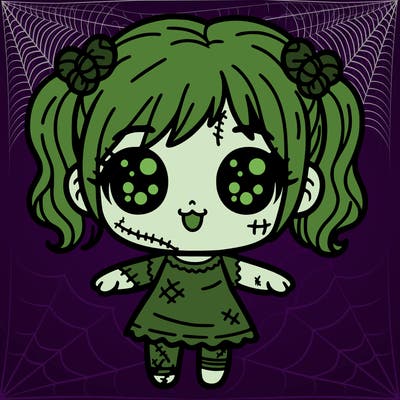 cute zombie little girl