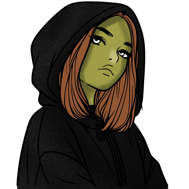 a realistic girl in a hoodie