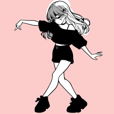 realistic girl danceing