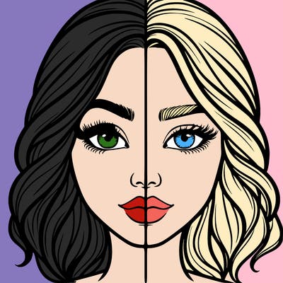 realistic girl split half