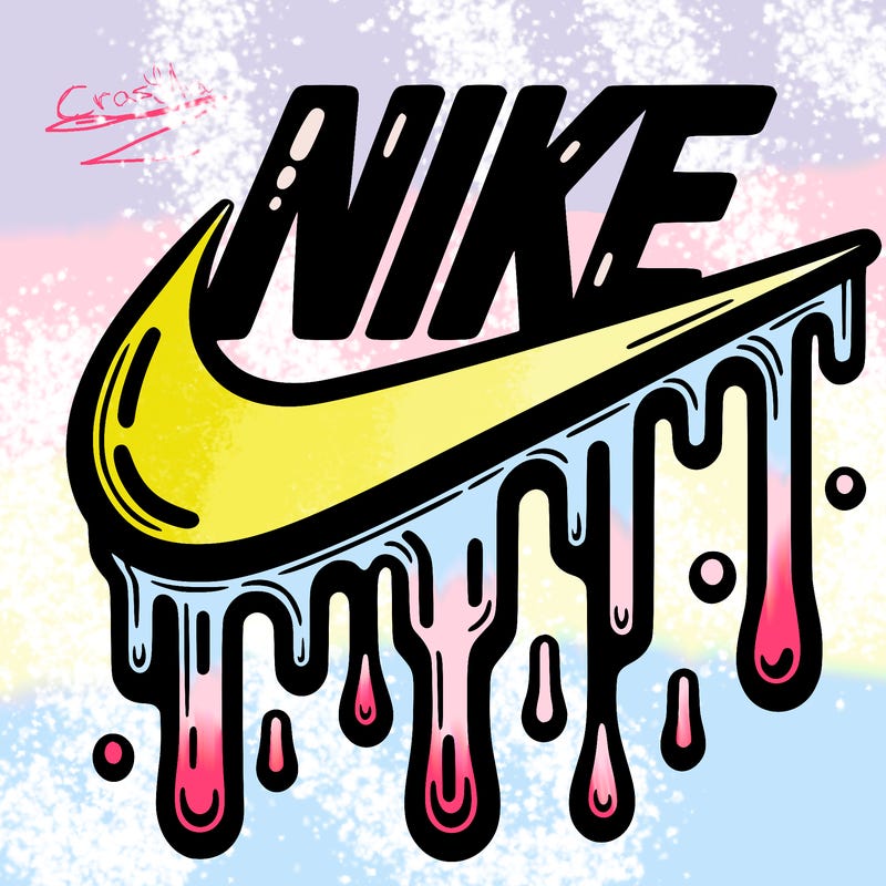 dripping nike logo
