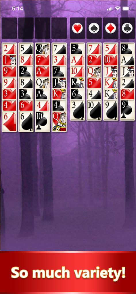 Solitaire: Deluxe® Classic - Solitaire Deluxe Classic gameplay screen featuring EasyRead cards and a variety of game modes