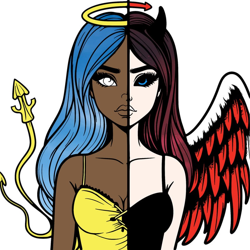 devil vs angel realistic girl