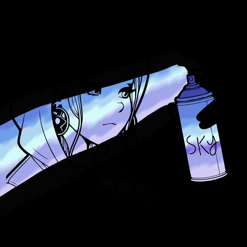 a realistic girl, spray painting