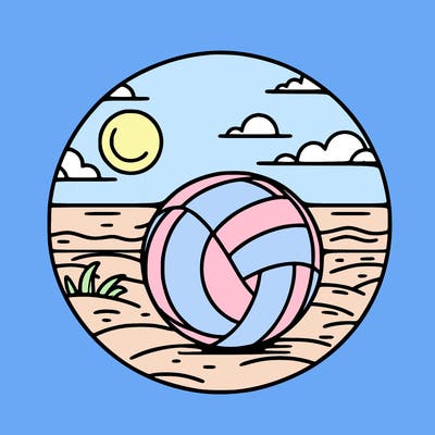 volleyball on a beach