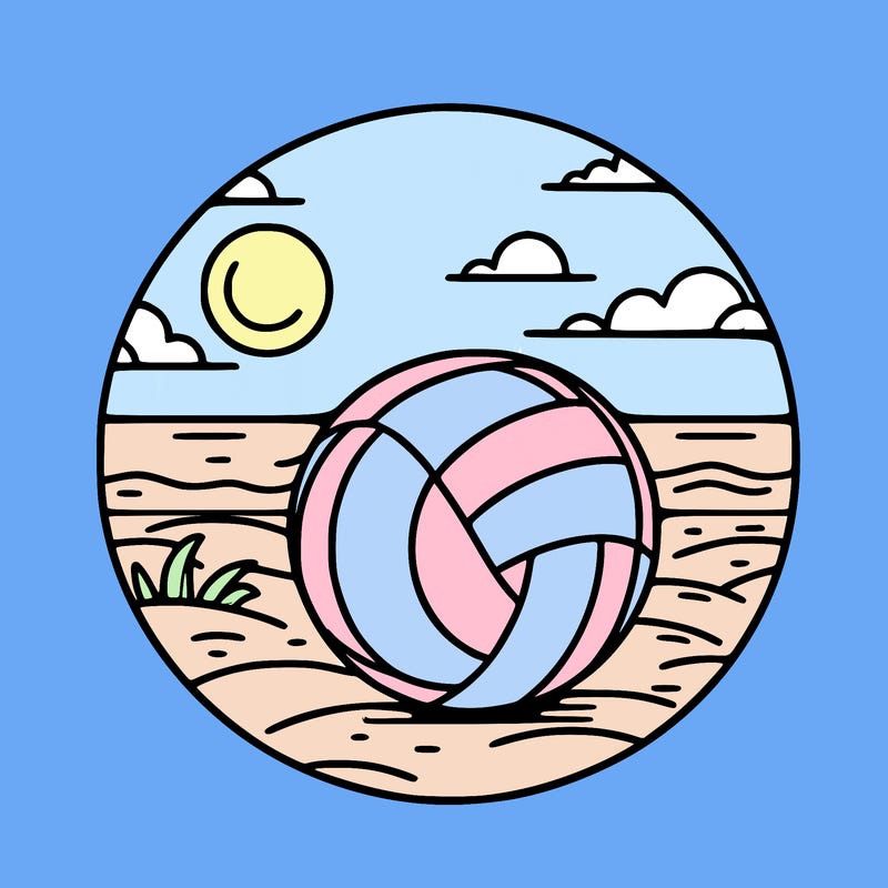 volleyball on a beach