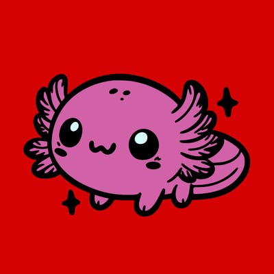 cute easy baby axolotl