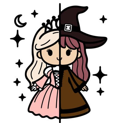 split princess and witch