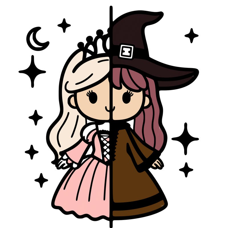 split princess and witch