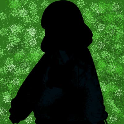 girl wearing frogging sweatshirt