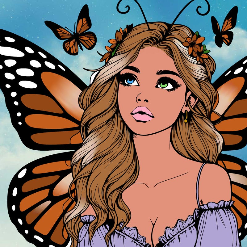 butterfly fairy realistic girl