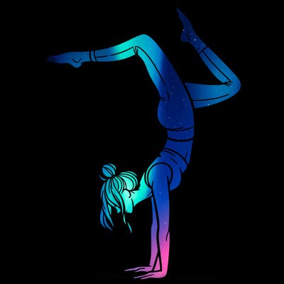 a woman doing a handstand