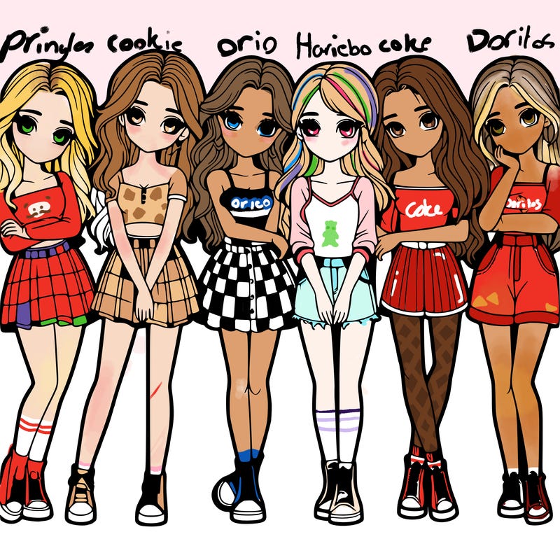 a group of girls realistic