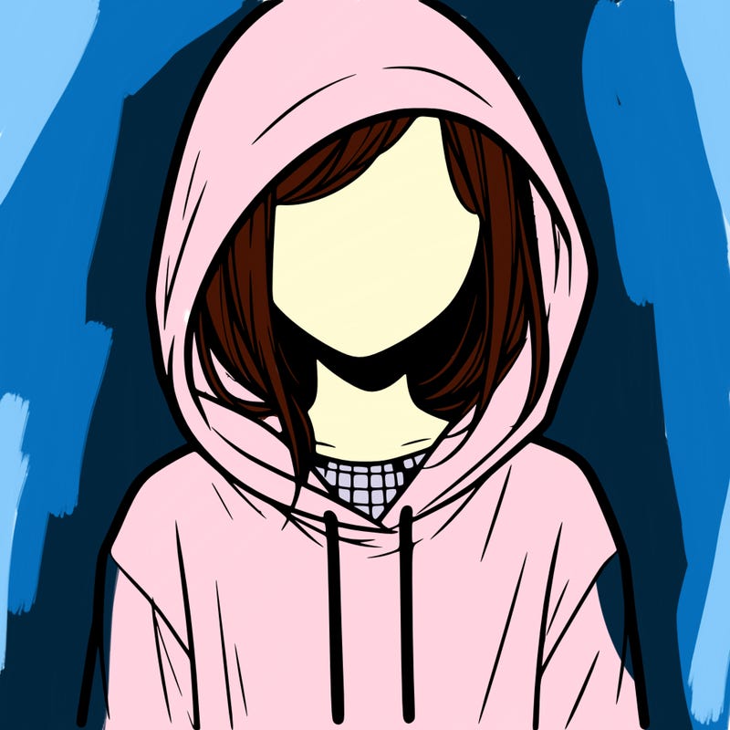faceless girl in hoodie