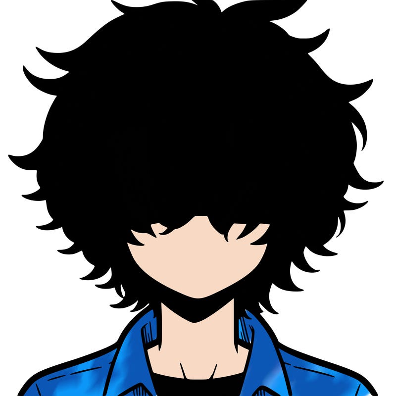 manga boy fluffy hair covering his eyes