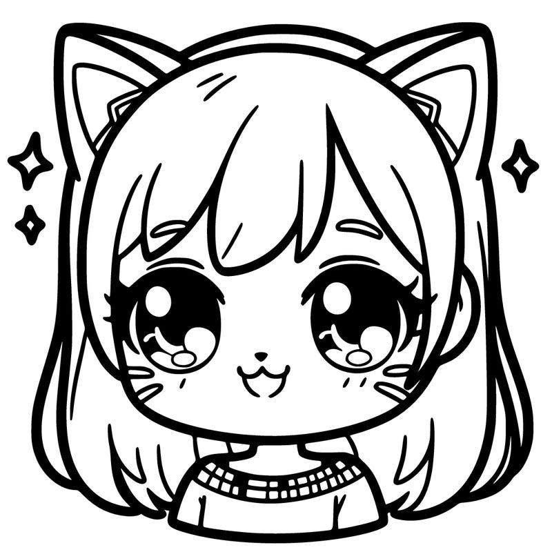 cute teenage cat girl smiling