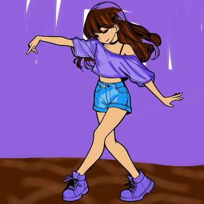 realistic girl danceing