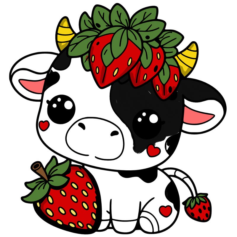 cute strawberry cow