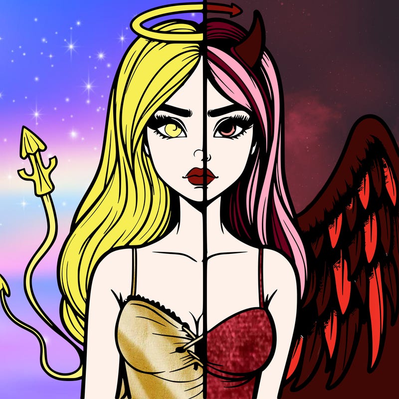 devil vs angel realistic girl
