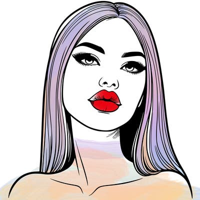 realistic woman with full lips