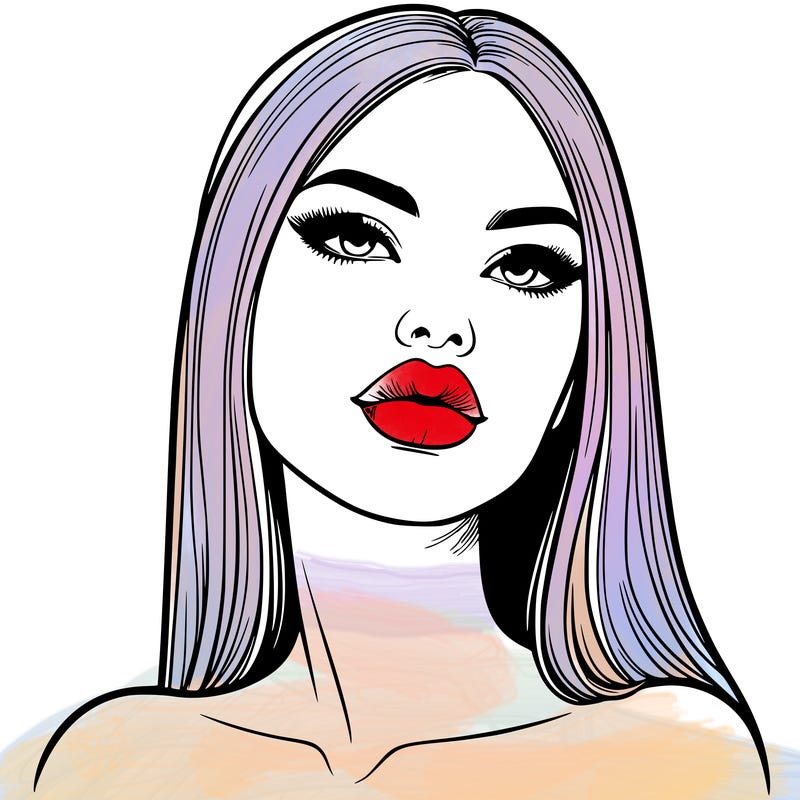 realistic woman with full lips