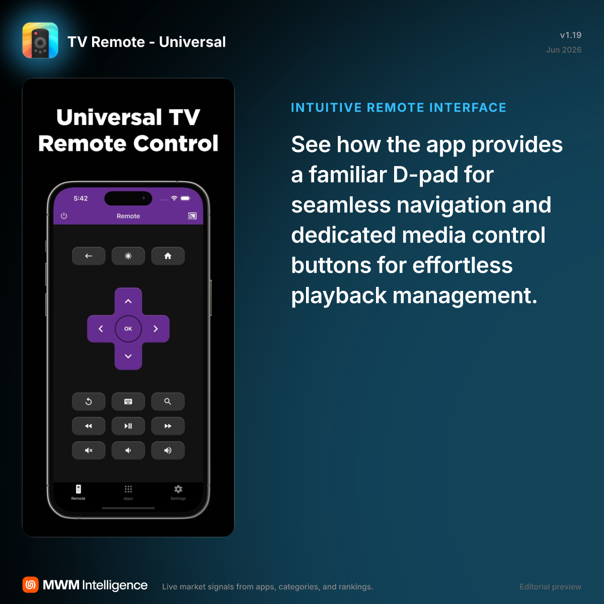 TV Remote - Universal - Utilities App | MWM