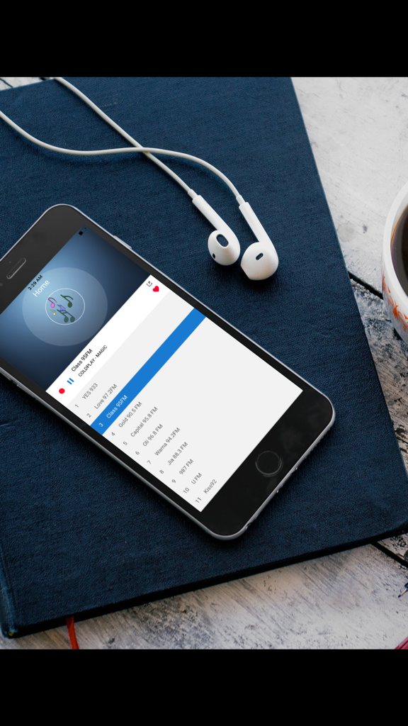 Japan Radio Station - JP FM - iPhone displaying a list of Japanese radio stations in the JP FM app