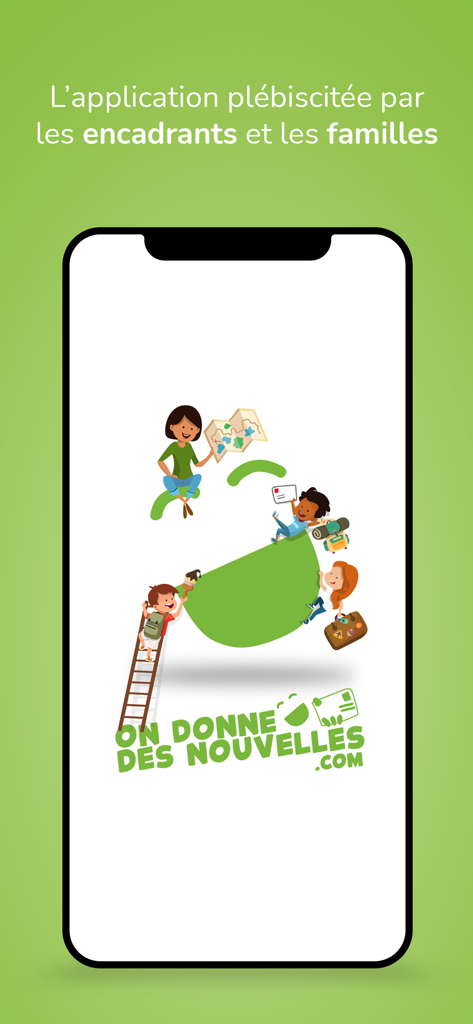 Introduction screen of OnDonneDesNouvelles app for school trip communication