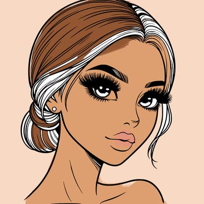 realistic girl with lashes