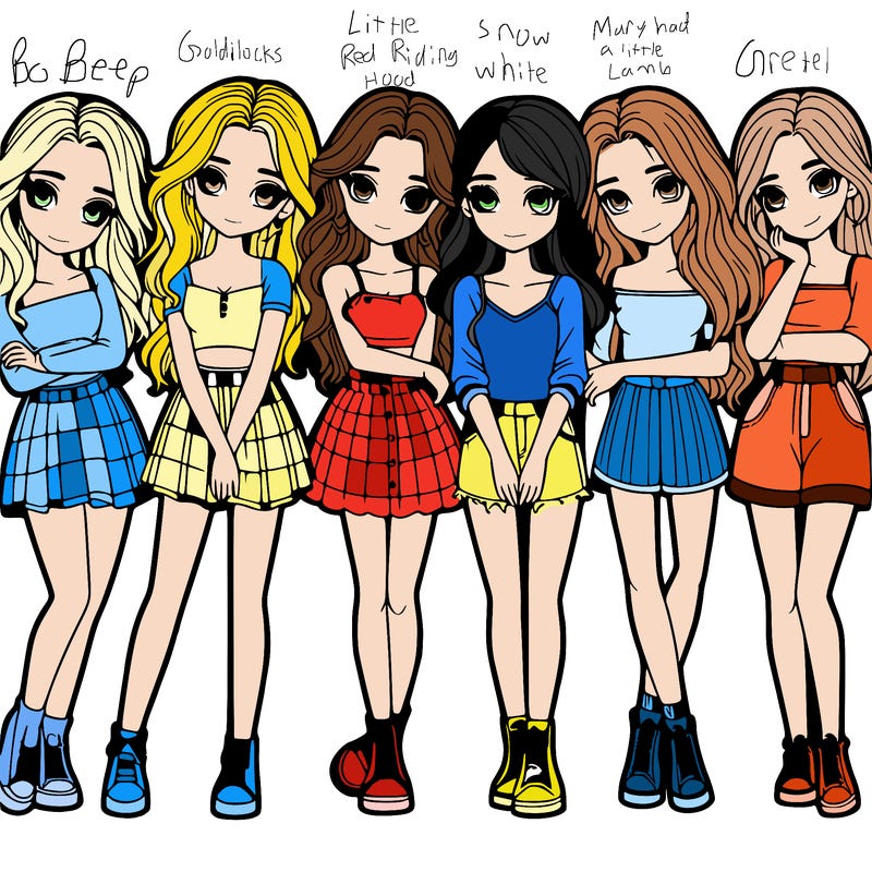 a group of girls realistic