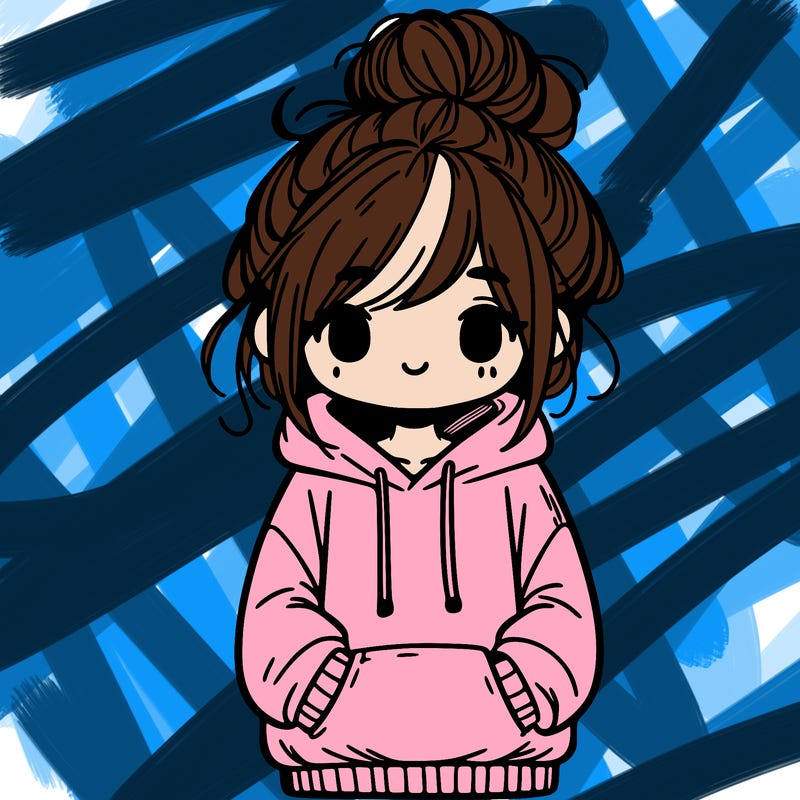 girl with messy bun and an oversized hoodie