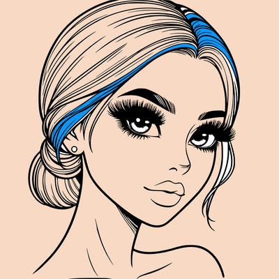 realistic girl with lashes