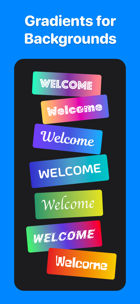 Fonts for Stories and Chats - Collection of different font styles displayed on vibrant gradient background boxes