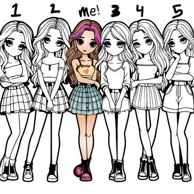 a group of girls realistic