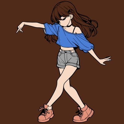 realistic girl danceing