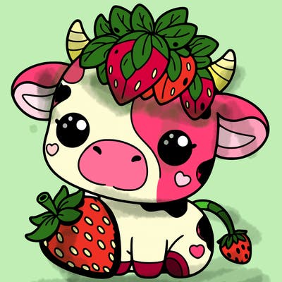 cute strawberry cow