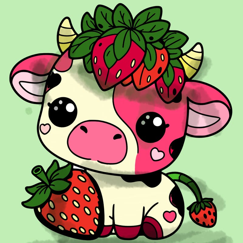 cute strawberry cow