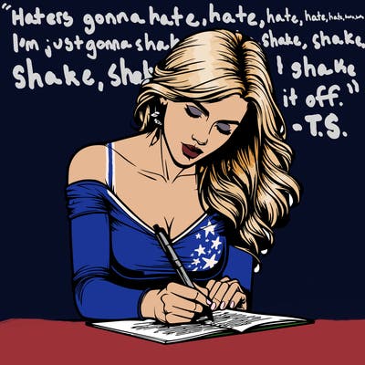 realistic female writing poetry