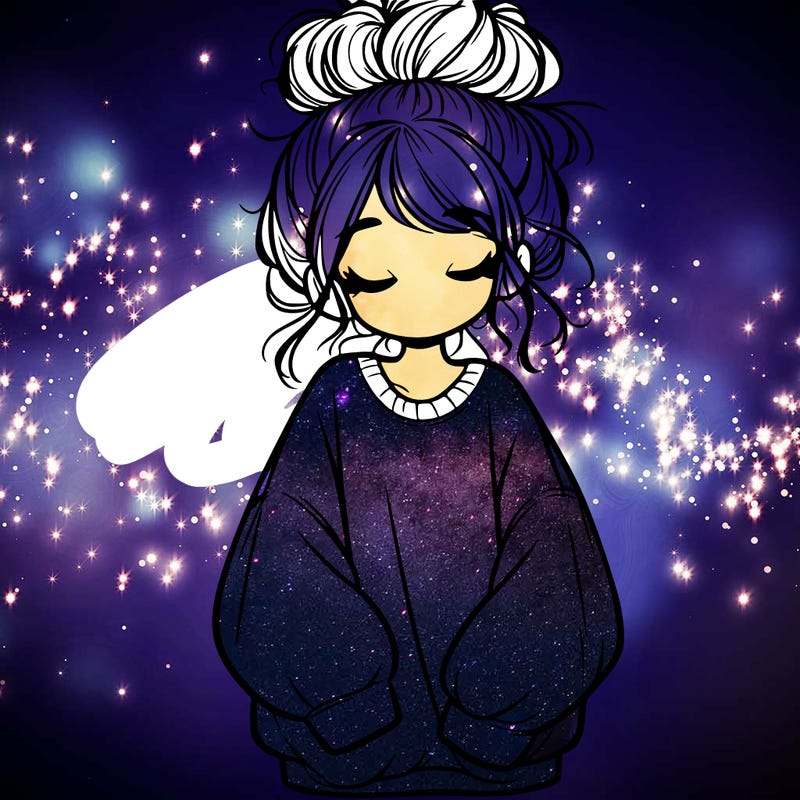 girl with baggy sweatshirt and messy bun