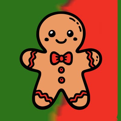 cute cartoon gingerbread man