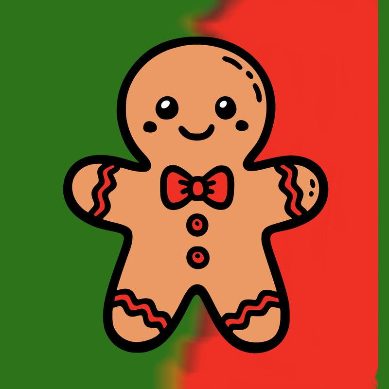 cute cartoon gingerbread man