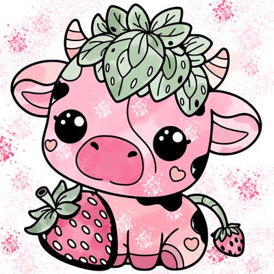 cute strawberry cow