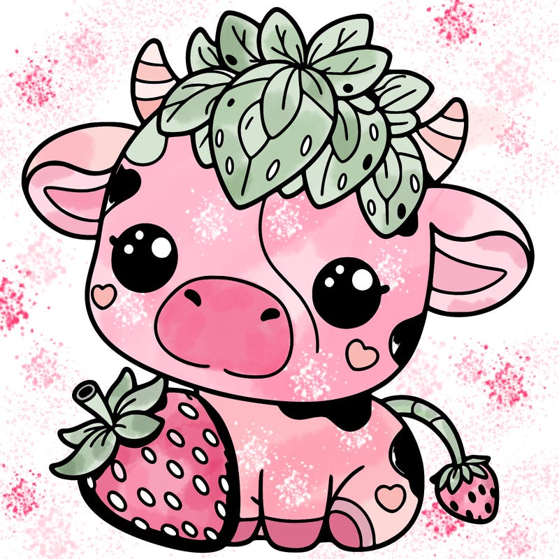 cute strawberry cow