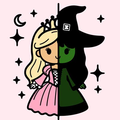 split princess and witch